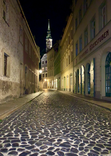 Görlitzer Altstadt bei Nacht